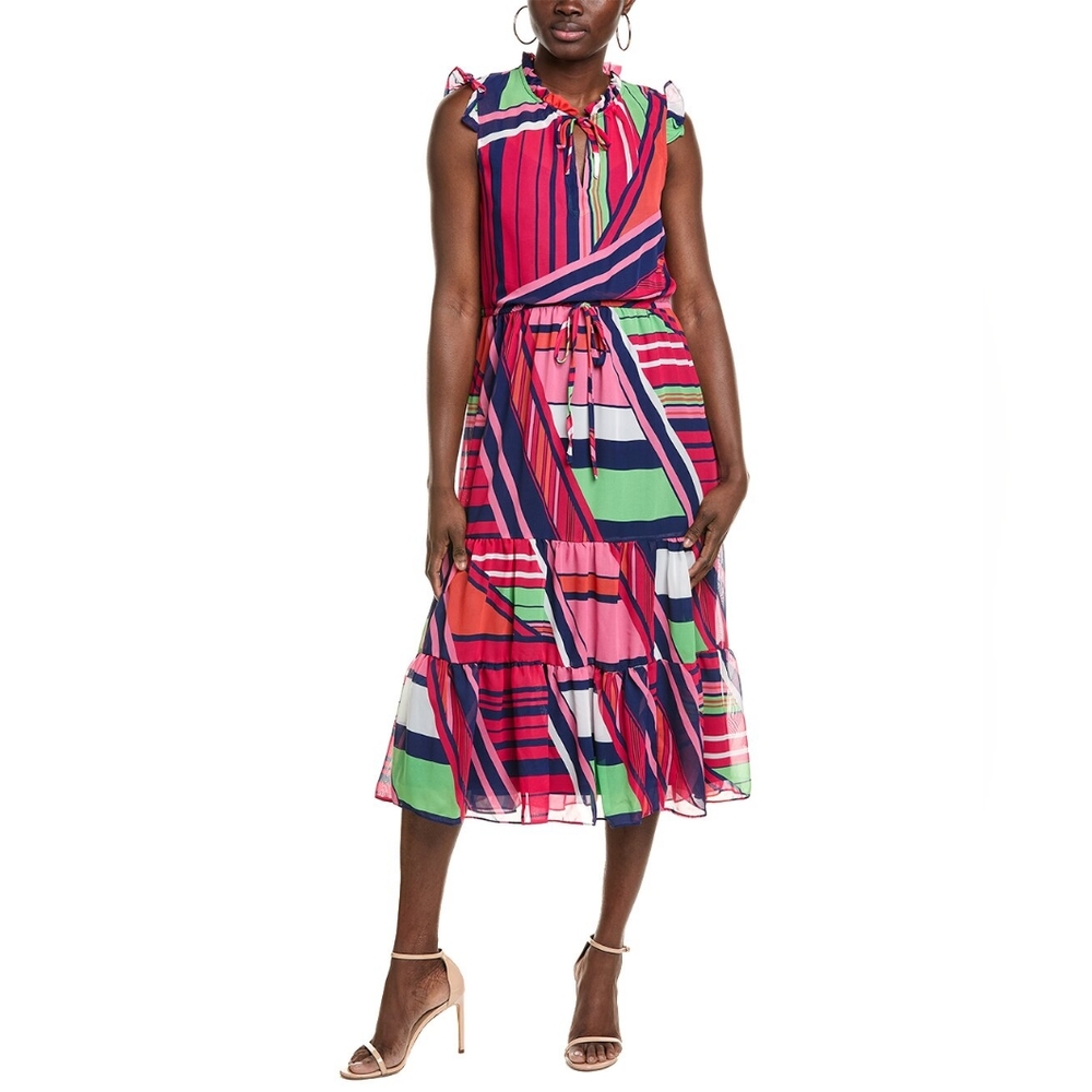 NWT Julia Jordan Vibrant Multicolor Midi Dress Size 16 - Picture 2 of 16